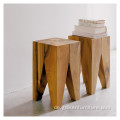 Massivholz natürlicher Beistelltisch quadratischer Tisch